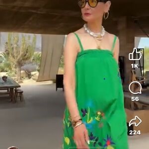 Anthropologie Green Floral Embroidered Maxi Dress
NWOT#Roz❤️